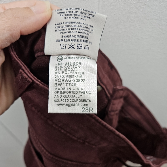 Adriano GoldSchmied "The Legging Ankle" Super Skinny Burgundy Pants Size 28R - Picture 9 of 9